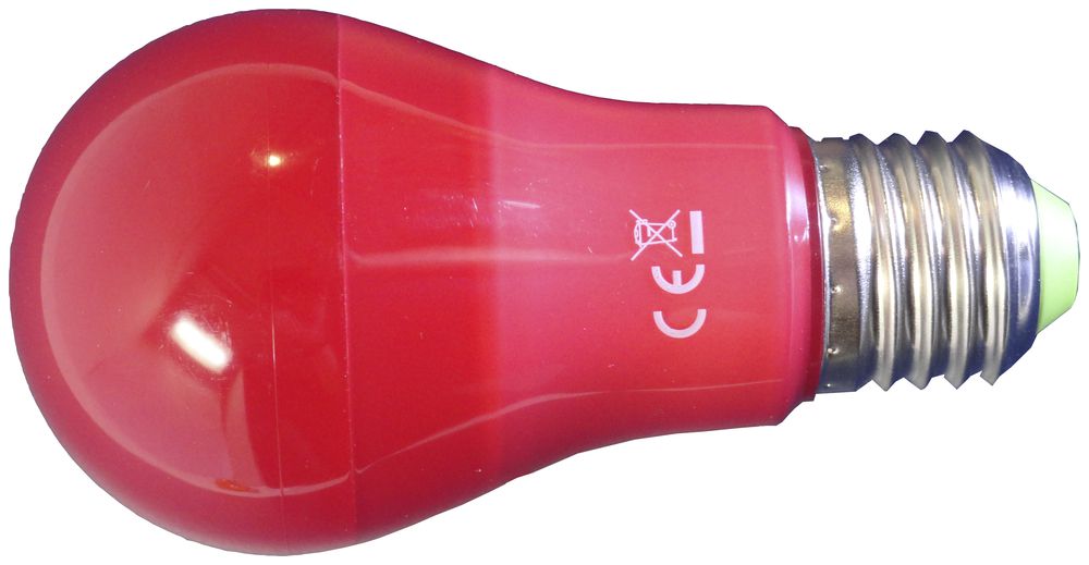 Lampada LED ELBRO E27, A19, 3W, 230V, 40lm, rosso, opale
