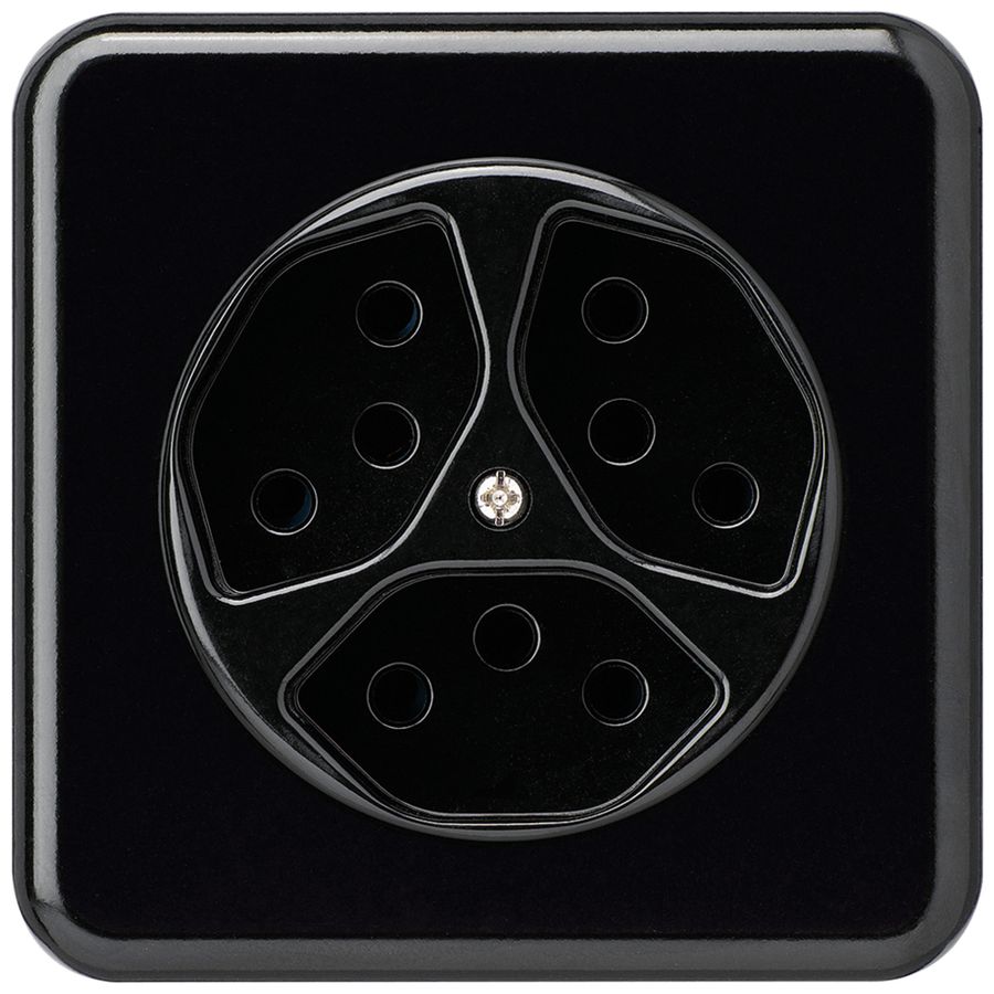 UP-Steckdose basico 3×Typ 13 schwarz für BOMI