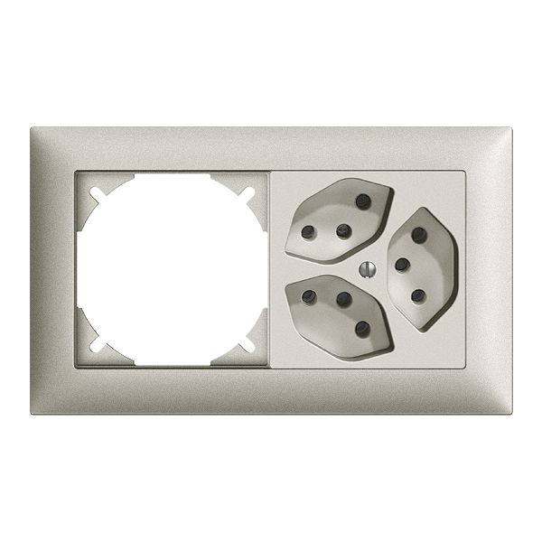 UP-Kombination leer+3×T13 horiz. EDIZIOdue hellgrau