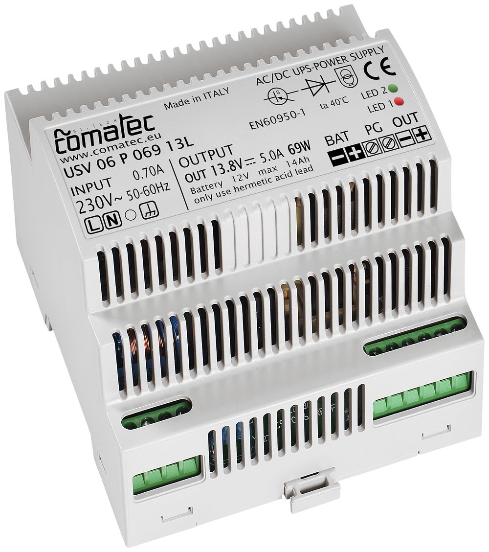 REG-USV-Modul Comatec USV06, IN: 265VAC, OUT: 27.6VDC, 3A/82W, 6TE