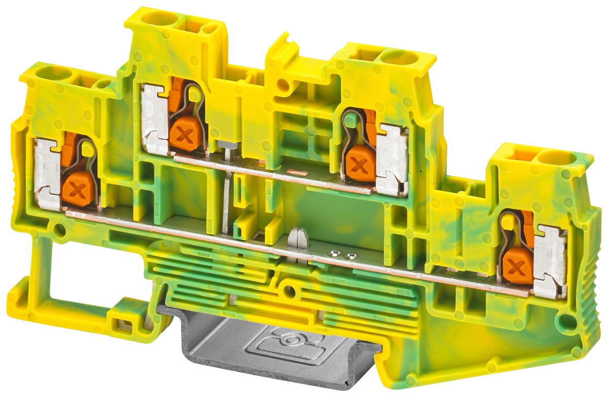 Borne de terre joignable PX XTTB 2,5-PE 4mm² 2×2 DIN35 vt-jn