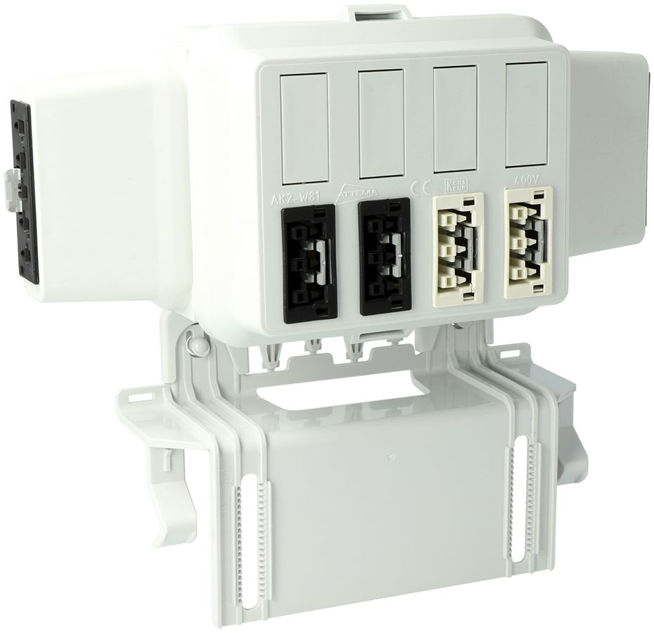 Gehäuse AGRO,  in: 5P sw, out: je 2×3P sw L1/ ws L2, WAGO