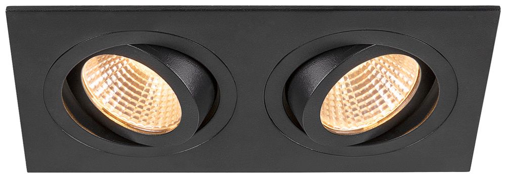 Spot LED INS SLV NEW TRIA 14W 610lm 927 38° REG 170×90mm nero 2×Spot