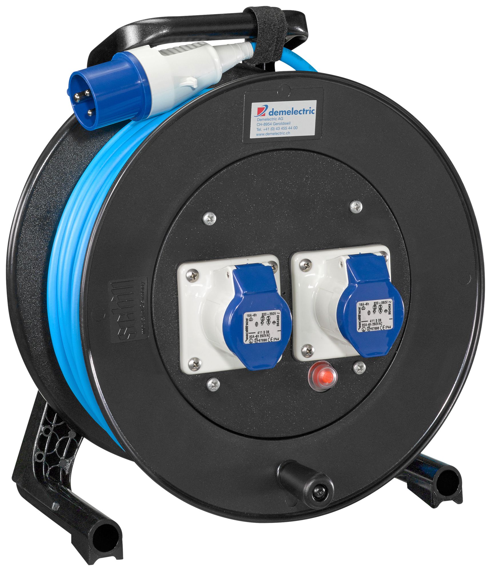 Svolgicavo DEM GT 310 2×CEE 16/3L 33m IP44 nero