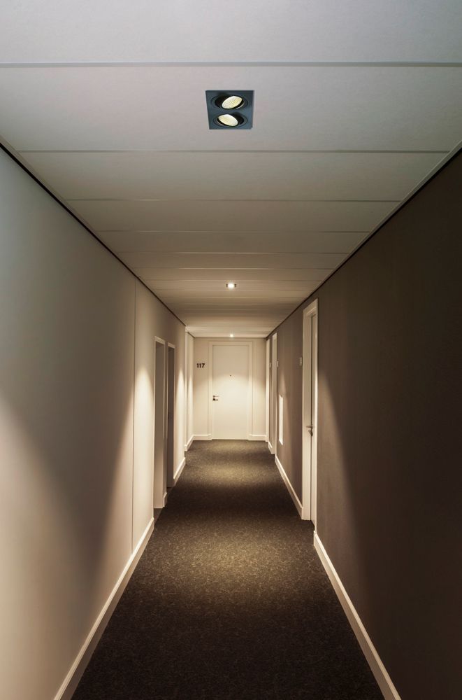 EB-LED-Downlight SLV NEW TRIA, 2×6W 1200lm 2700K 38° eckig IP20 mattschwarz