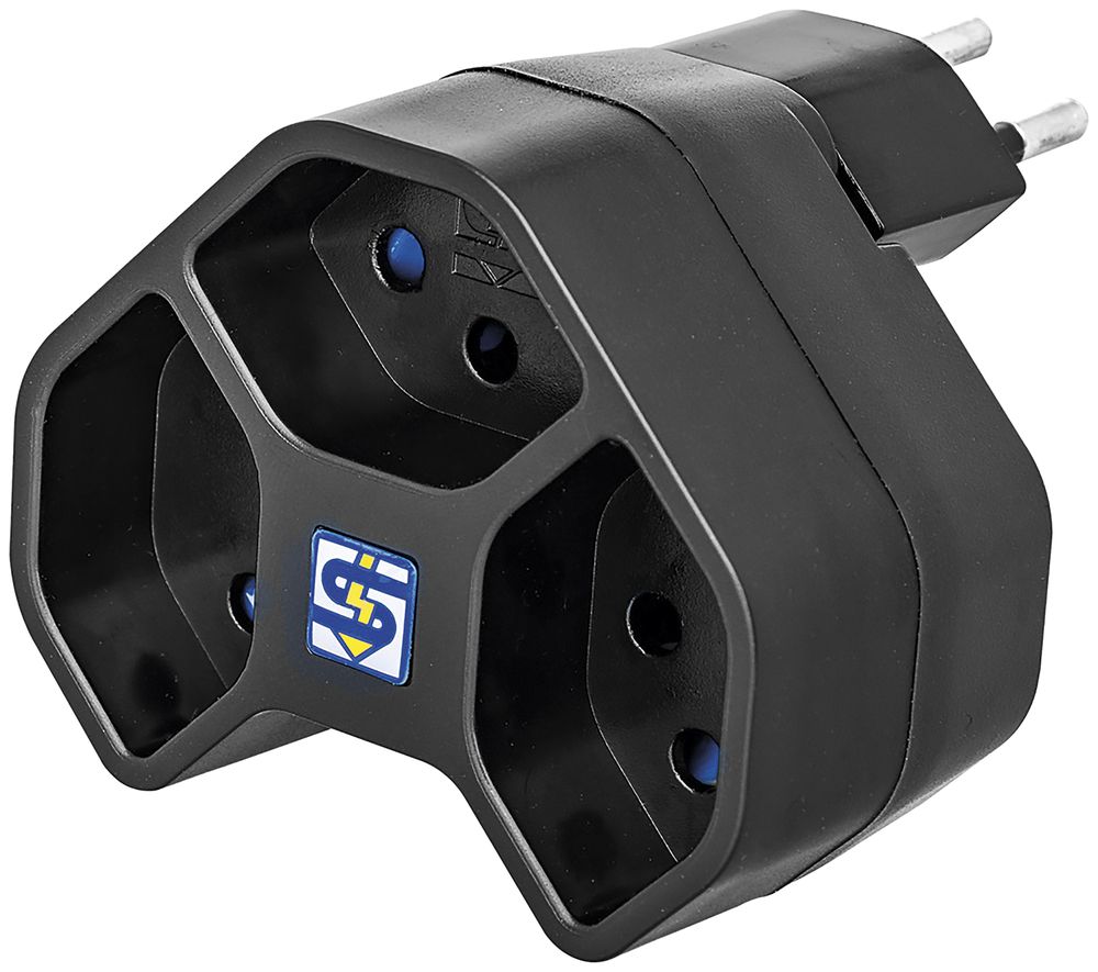 Fiche multiple MANTA 3×T13 rotatif 320° 10A 230V IP20 noir