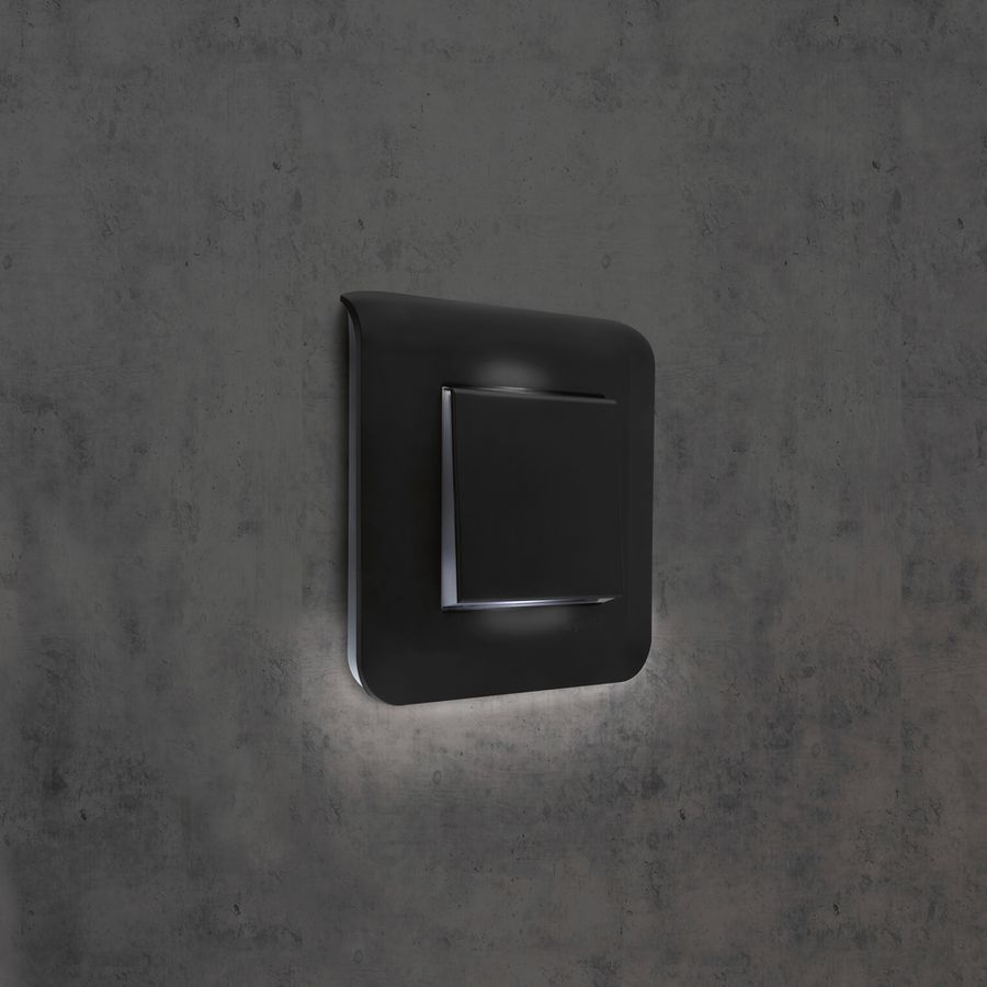 Wippschalter MOS Schema 3 Easy-Led 2 Module schwarz