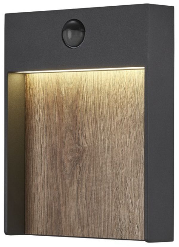 Applique LED SLV FLATT SENSOR 16W 3000K 600lm IP54 anthracite/bois