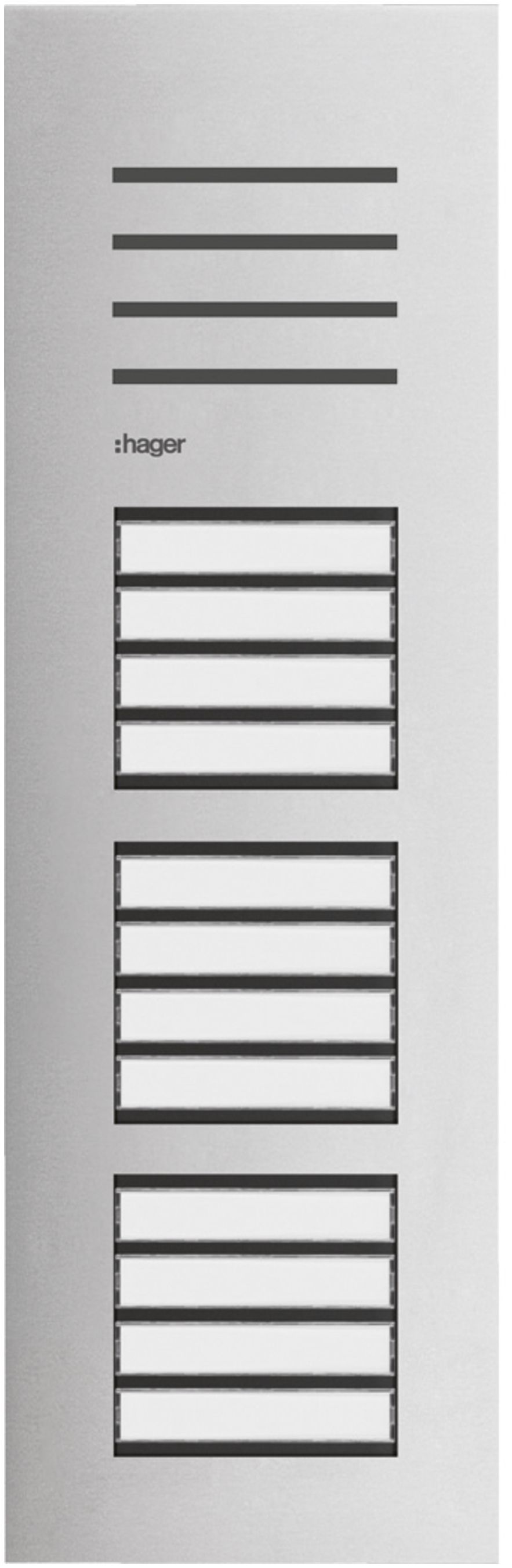 Poste audio externe Hager elcom.one 2-fils pour 12appartements acier fin