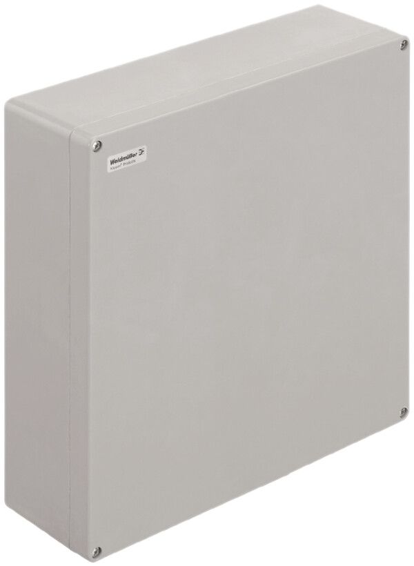 Boîtier en polyester Weidmüller POK 400×405×120mm fibres de verre gris argenté