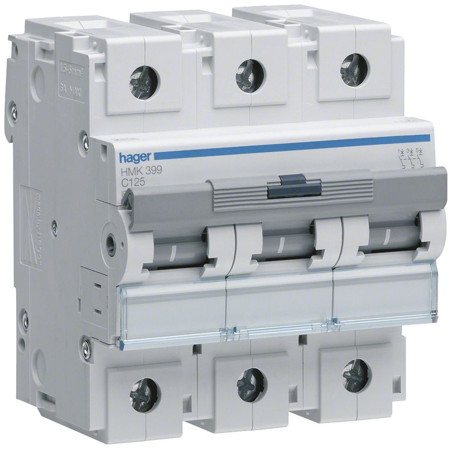 Leitungsschutzschalter Hager MCB 3P 400V Typ C 125A 4.5TE