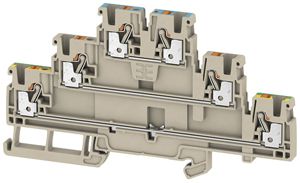 Borne multi-étage WM A3T 2.5 N-FT-PE PUSH IN 2.5mm² 3 étages be/or