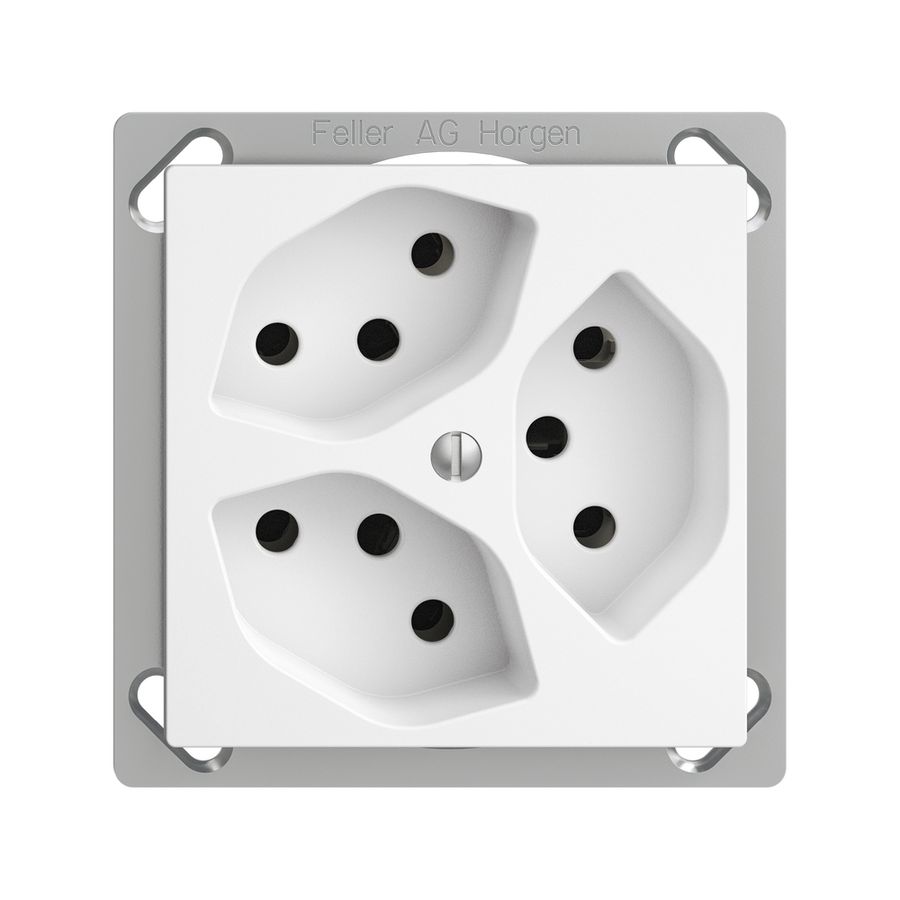 EB-Steckdose EDIZIOdue 3×T13 3×S weiss