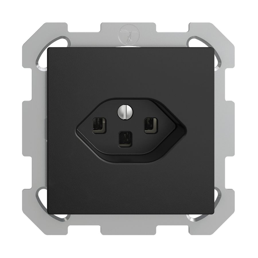 UP-Steckdose EDIZIOdue T23 16A schwarz, mit Steckklemmen