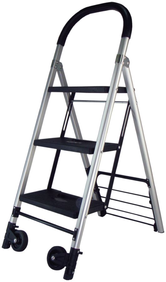 Faltbaren Leiter/Wagen PM LADDER Aluminium 3 Stufen max.Leiter 120kg/Wagen 50kg