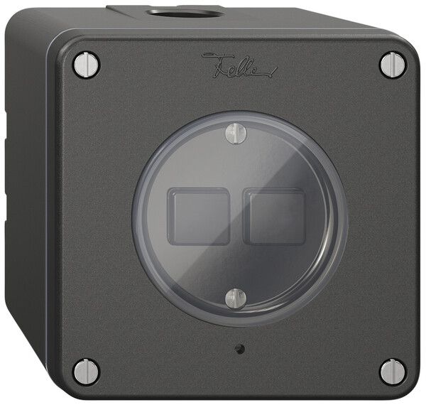 Interrupteur à poussoir AP NEVO Wiser SNAPFIX® a.stat.secondaire 2T 2A noir