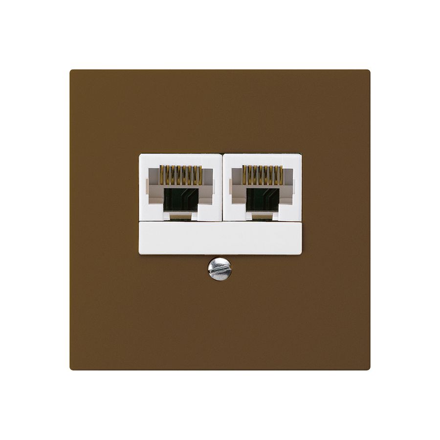 Einsatz zu Anschlussdose kallysto 2×RJ45u parallel braun