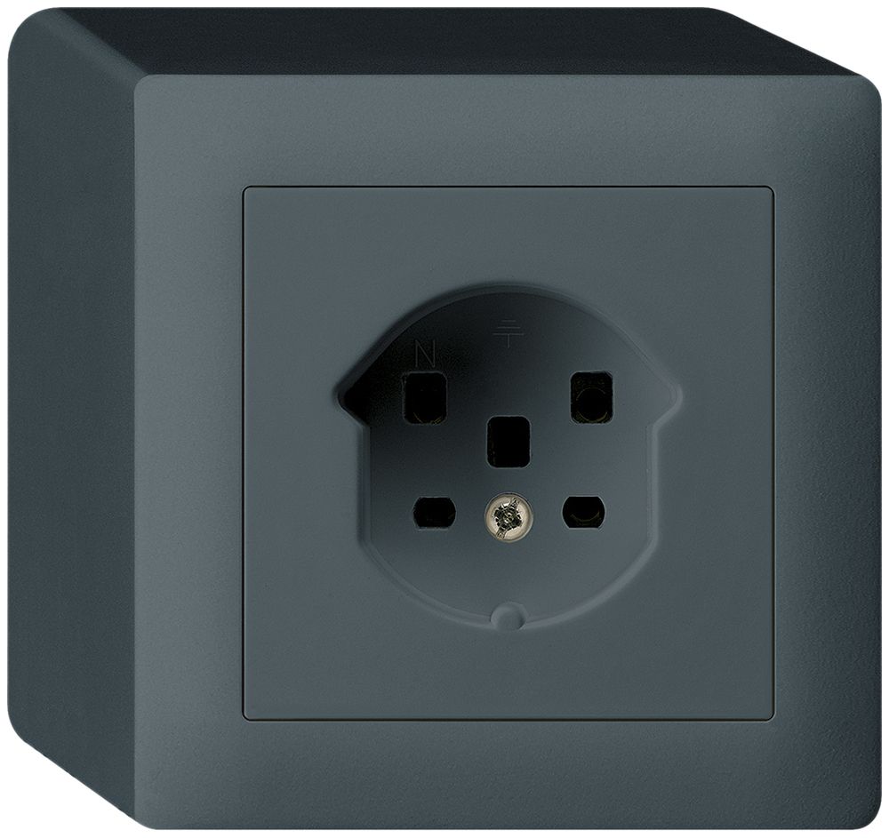 AP-Steckdose HA kallysto Typ 25 mit Steckklemmen anthrazit