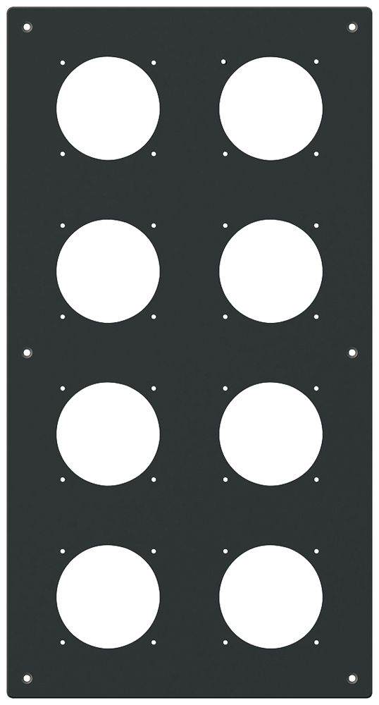 Placca d.montaggio INC robusto 4×2 alluminio, nero