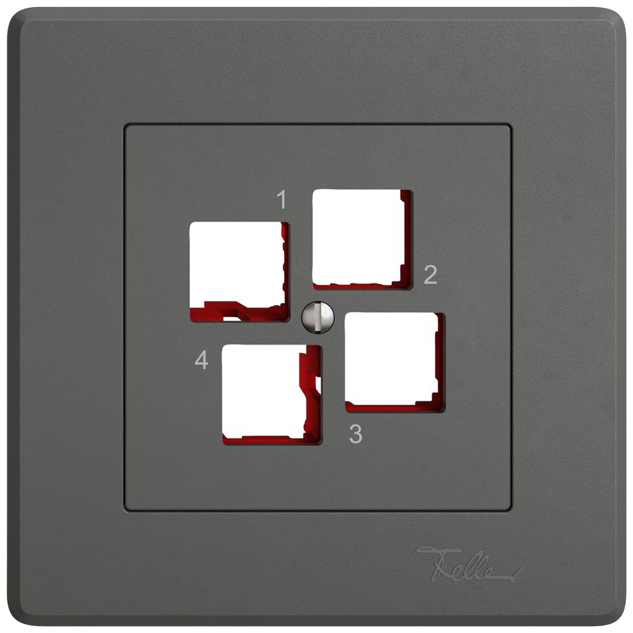 UP-Montageset EDIZIO.liv EASYNET S-One SNAPFIX® gerade 4×RJ45 dgu