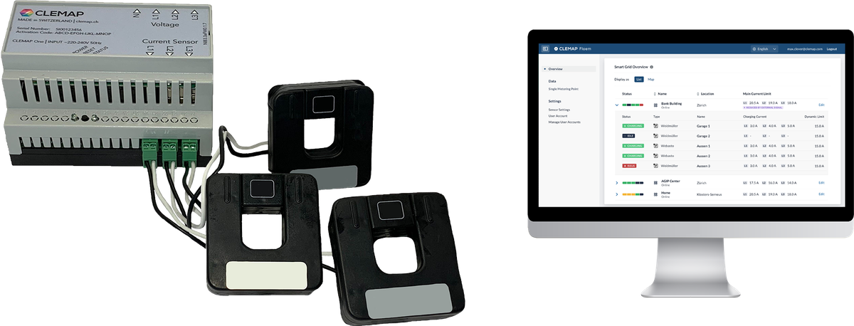 Lastmanagement CLEMAP 200A dyn. für Ladestationen