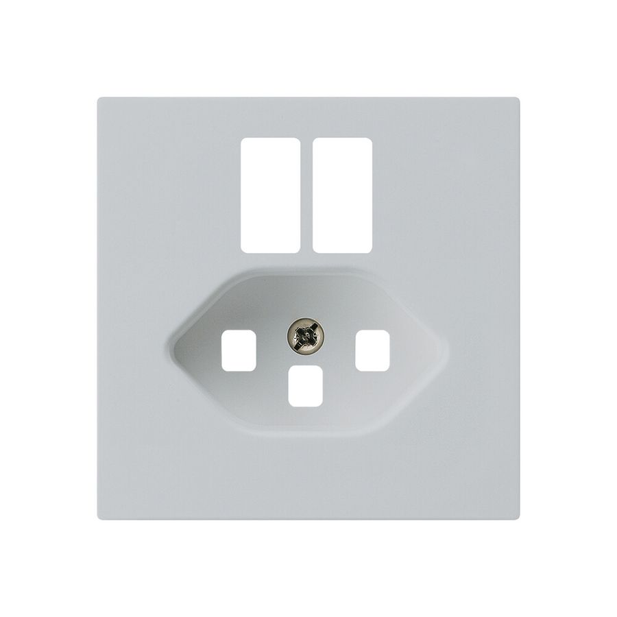 Placca frontale kallysto per presa 2×USB & T23 grigio chiaro