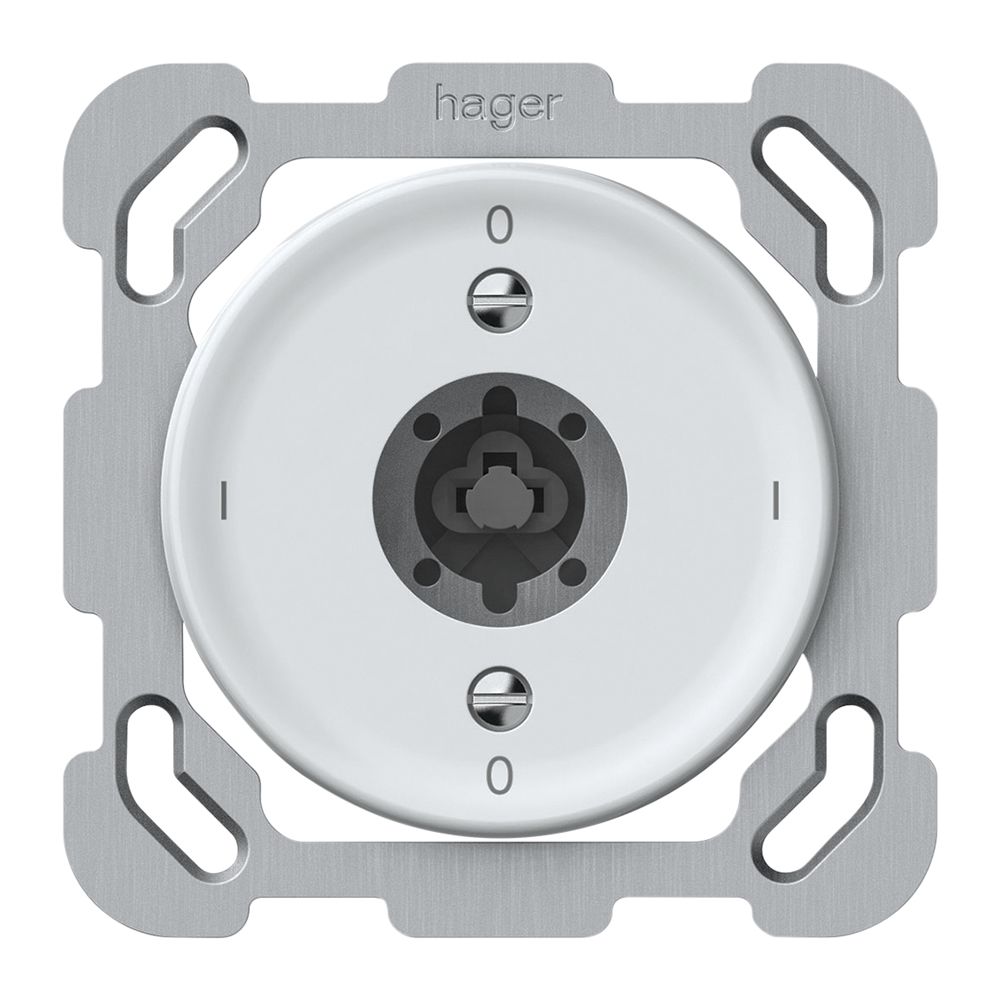 UP-Schlüsselschalter origin Ausschalter 0/2L 16A 250V 0-I-0-I 77×77mm weiss