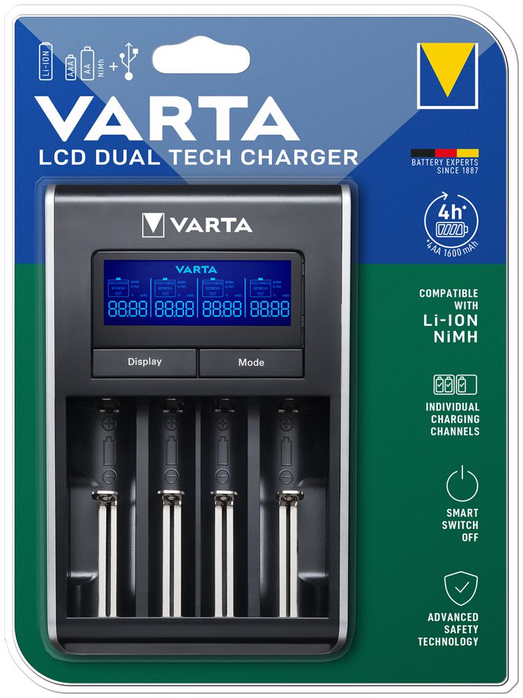 Caricabatterie VARTA LCD Dual Tech Charger