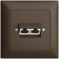 Prise de raccordement INC 2×RJ45/s 4P sép.EDIZIOdue coffee ITplus