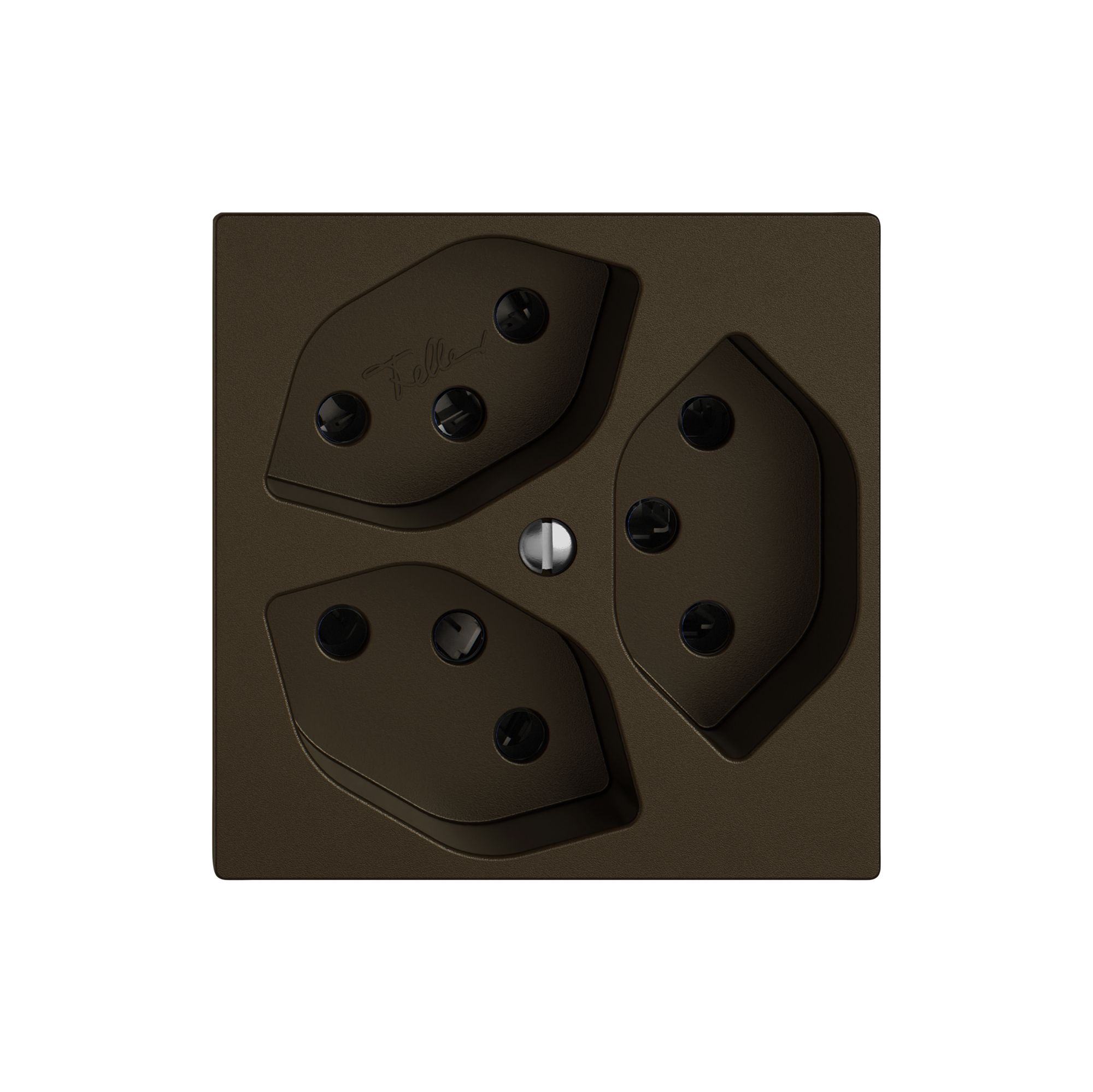 Steckdose EDIZIO.liv SNAPFIX® 3×T13 3×S br