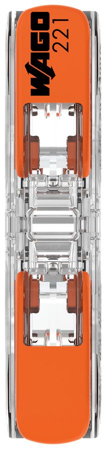 Verbindungsklemme WAGO 221 1×0.2…4mm² Hebel 32A 450V orange transparent