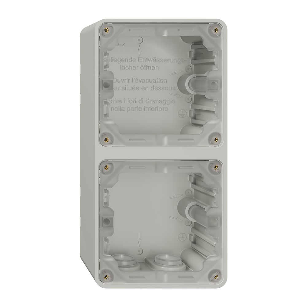 Parte inferiore dell'alloggiamento NAP NEVO, 2×1, c.guarn., H=54mm, 187×87mm,grc