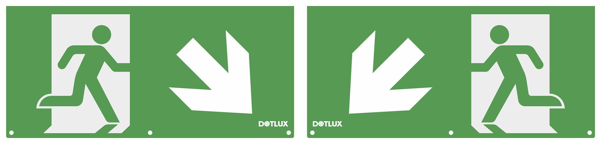 Set di pittogrammi DOTLUX 1×freccia diagonale sinistra/destra basso