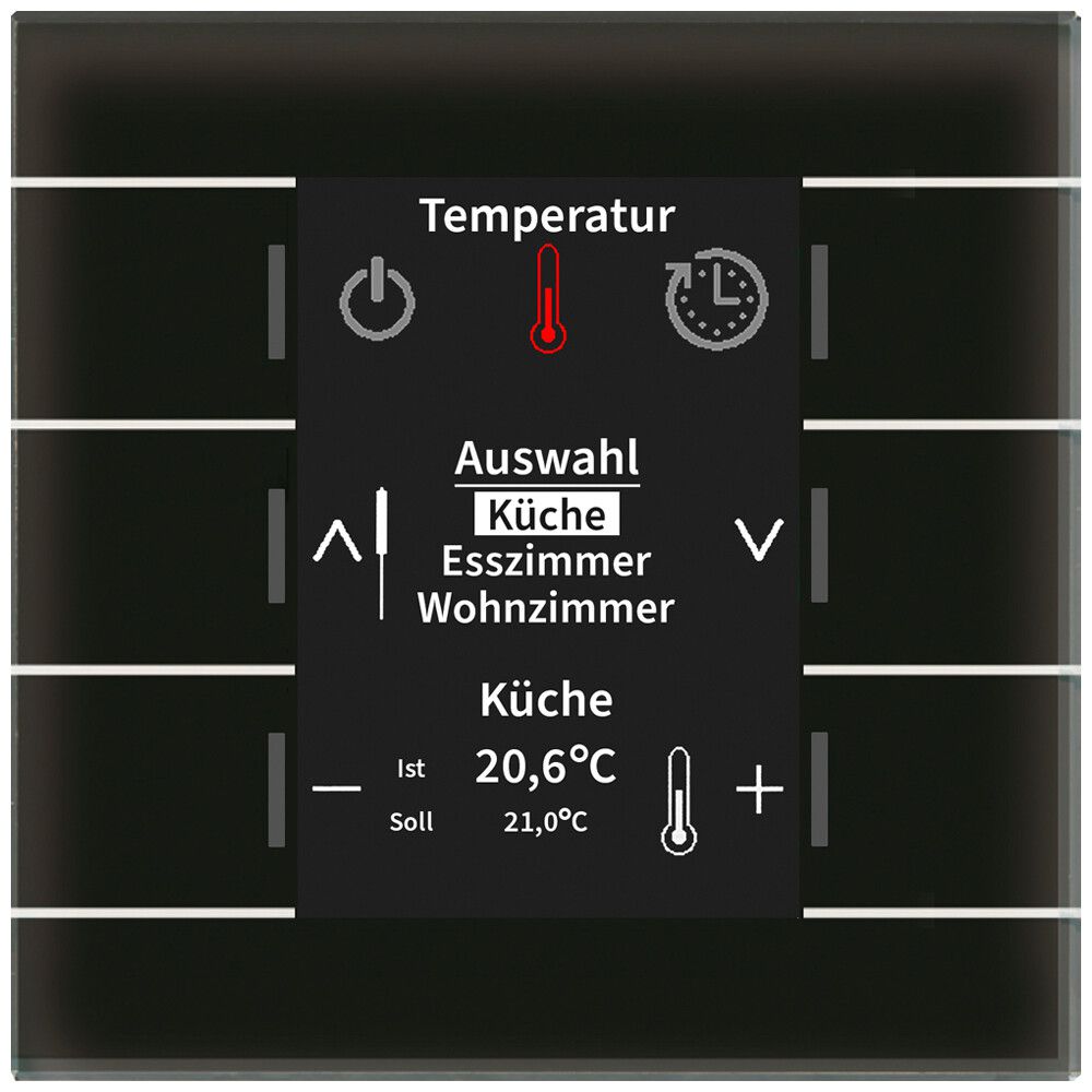 UP-Bediengerät KNX MDT BE-GBZS.01S 6T Display Glas schwarz