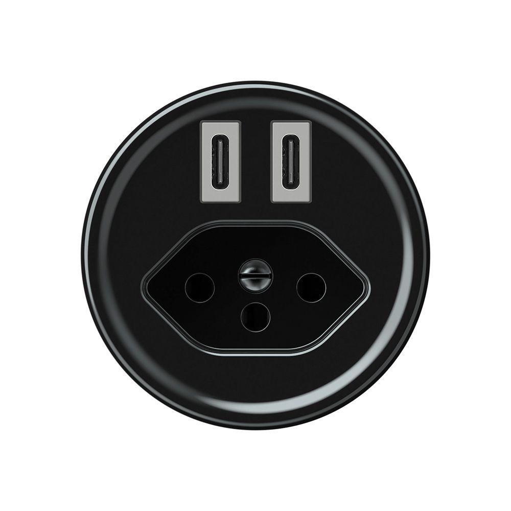 Presa di carica USB origin 2×USB-C 3000mA 5V con tipo 13 nero