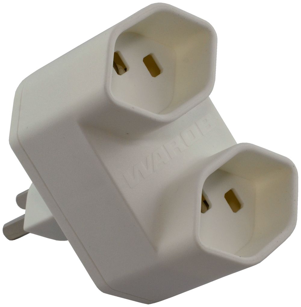 Abzweigstecker Warob 2×T23 weiss LNPE 250V 16A