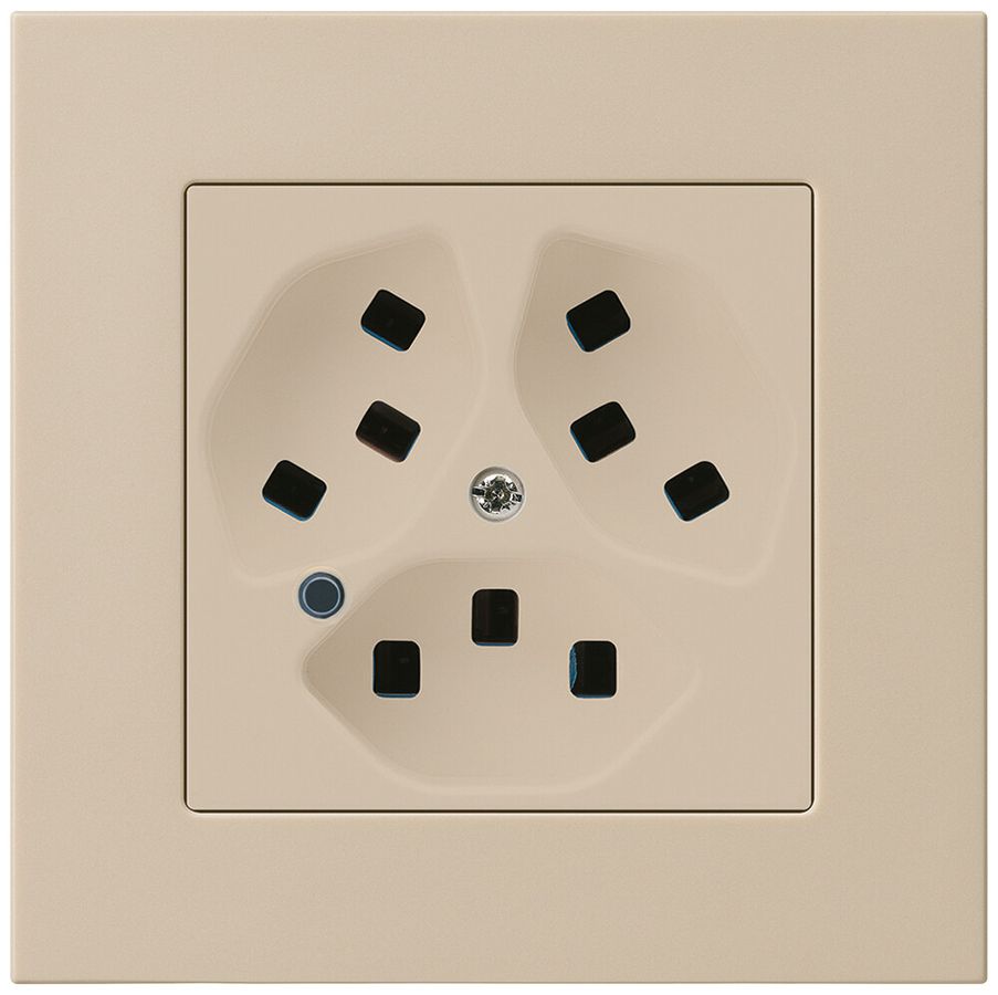 UP-Steckdose Hager kallysto.pro 3×T23 beleuchtet C beige