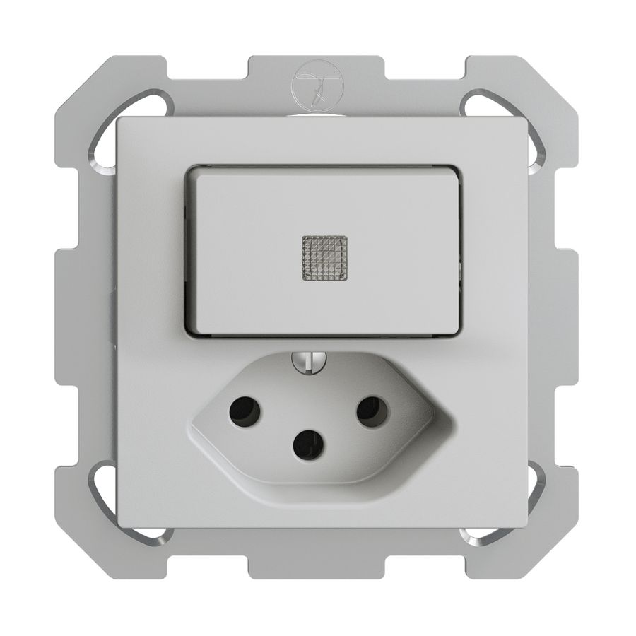 UP-Leuchtkombination A-R/1L+T13 hellgrau KS EDIZIOdue mit Linse, LED gelb