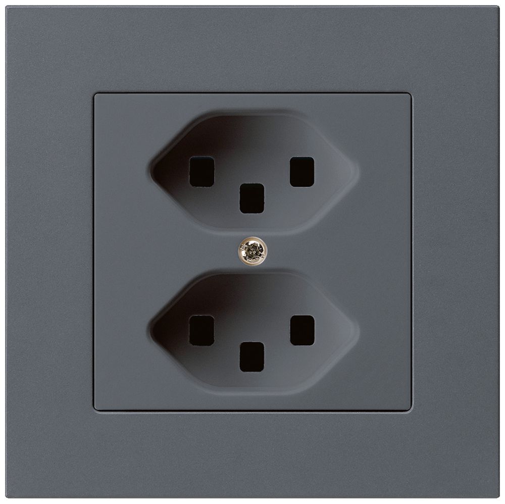 UP-Steckdose kallysto.pro 2×T23 anthrazit mit Steckklemmen