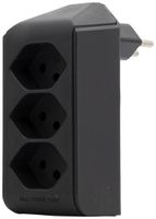 Abzweigstecker cleverLINE 3×T13 300° mit Aufhänger schwarz