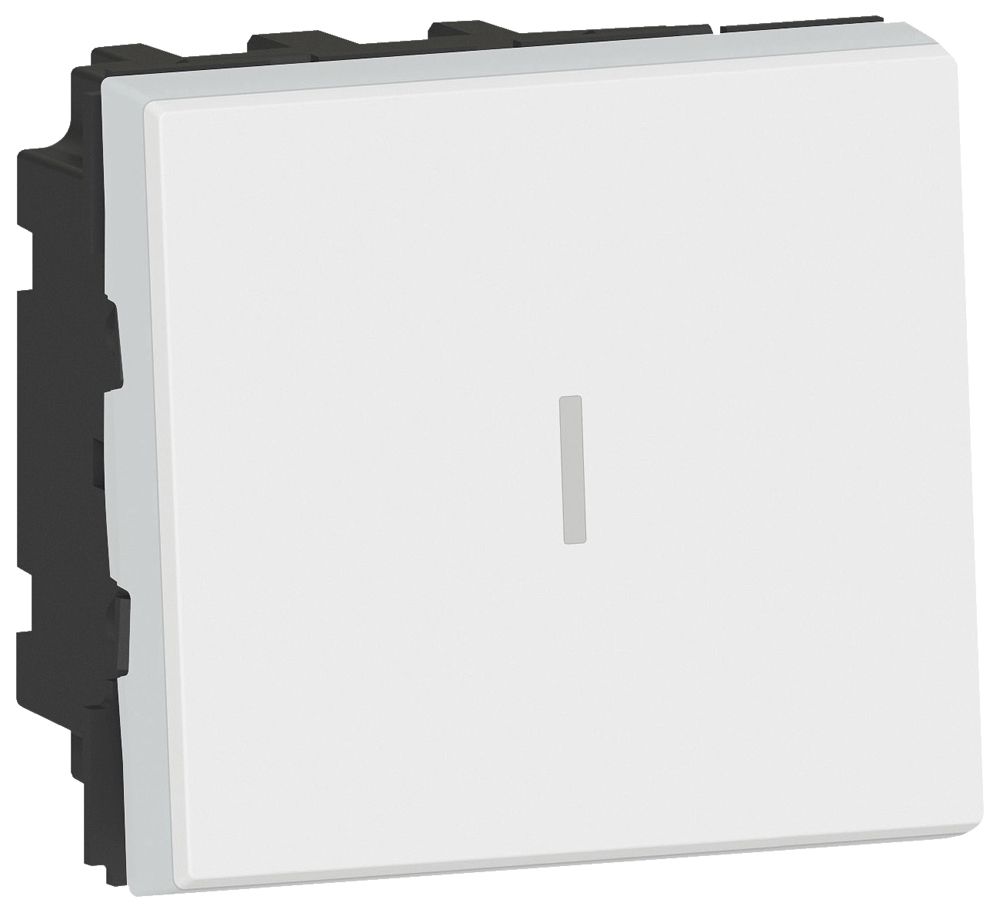 Wippschalter MOS Schema 3 2L mit Klemme für N 2 Module weiss