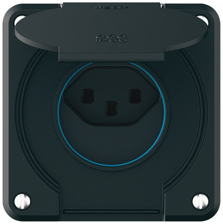 UP-Steckdose robusto 1×Typ 23 IP55 schwarz
