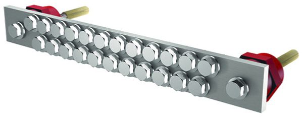 Barre compensation de potentiel Flury PA 21,Cu ét., 2-rangs 240×30×6mm, 23×M6