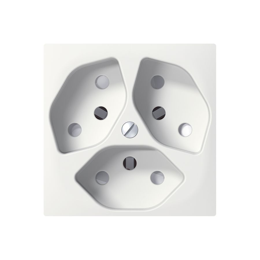 Placca frontale SIDUS bianco per 3×T13 con shutter