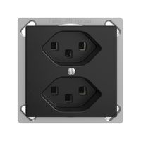 EB-Steckdose 2×T23 16A EDIZIOdue schwarz, mit Steckklemmen