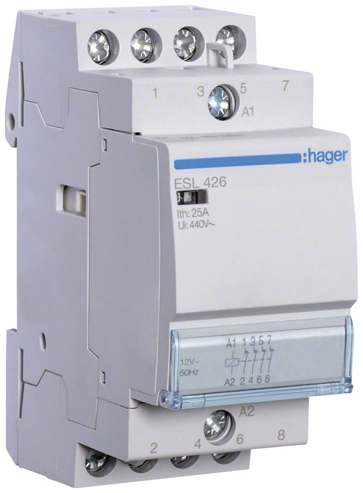 REG-Schütz Hager ESL 12VAC 4 Öffner 25A 2TE