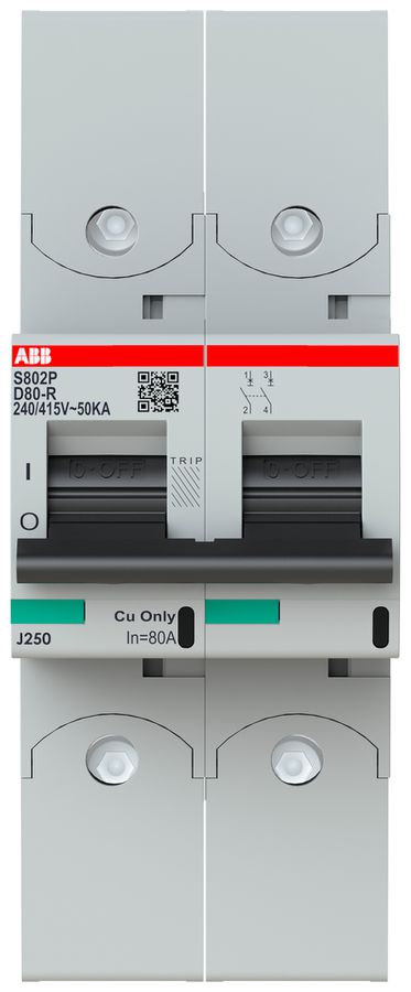 Leitungsschutzschalter ABB S802P-D80-R 2P 400V D-80A 50kA 3TE