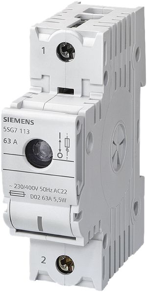 Interrupteur de charge Siemens MINIZED 5SG7 avec fusible D02 1LN 230V 63A 3UM