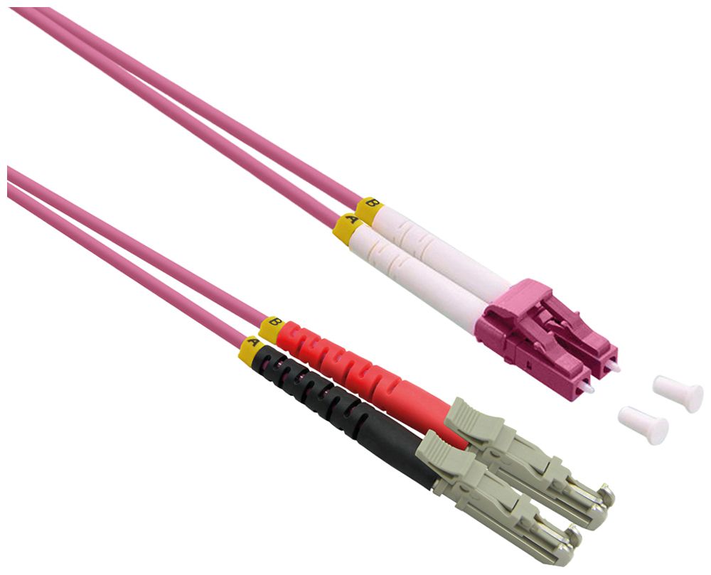 Patchkabel LWL ROLINE 2×OM4 LSH/LC LSZH violett 3m