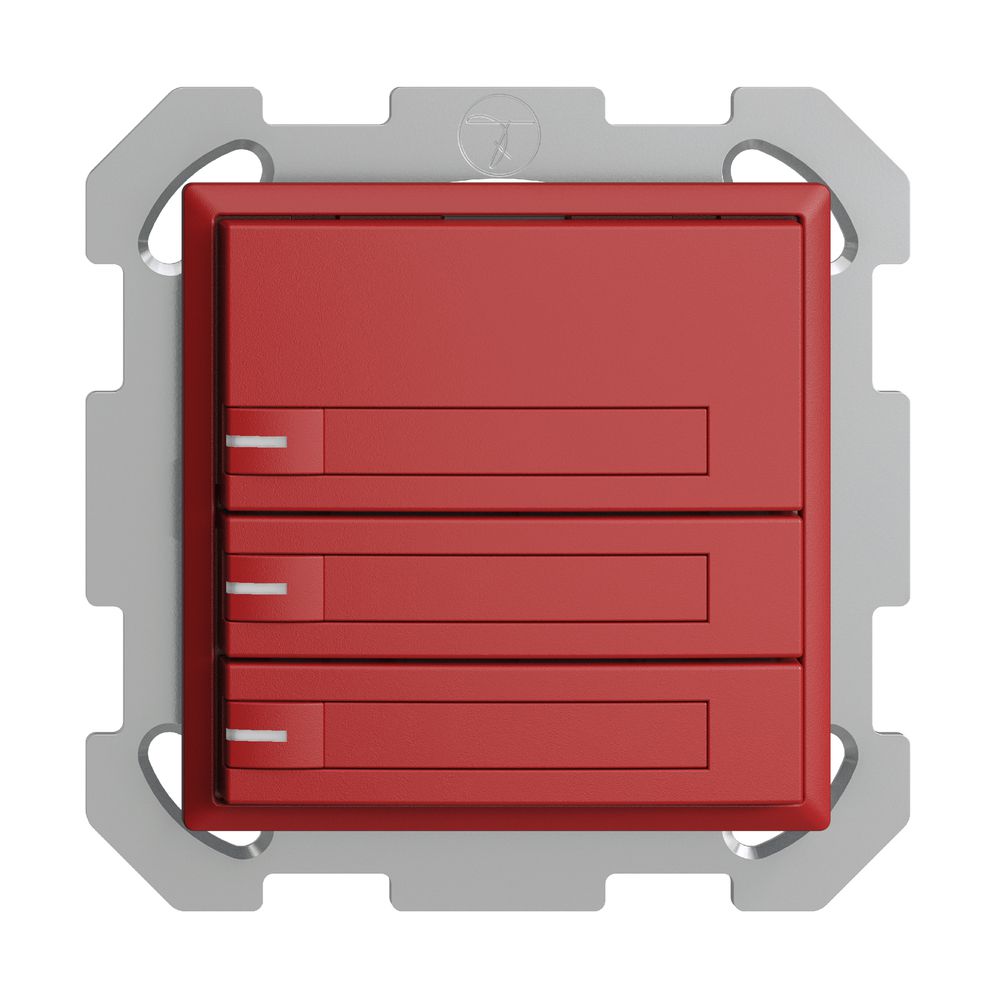 UP-KNX-Taster RGB EDUE, 250mW, m.RGB-LED, m.Papier., 3×Taste, 1×Tastenb., ber